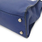 Fendi Selleria Peekaboo Regular Tote 2-Way Shoulder Bag Leather Blue Silver — view 3