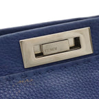 Fendi Selleria Peekaboo Regular Tote 2-Way Shoulder Bag Leather Blue Silver — view 5