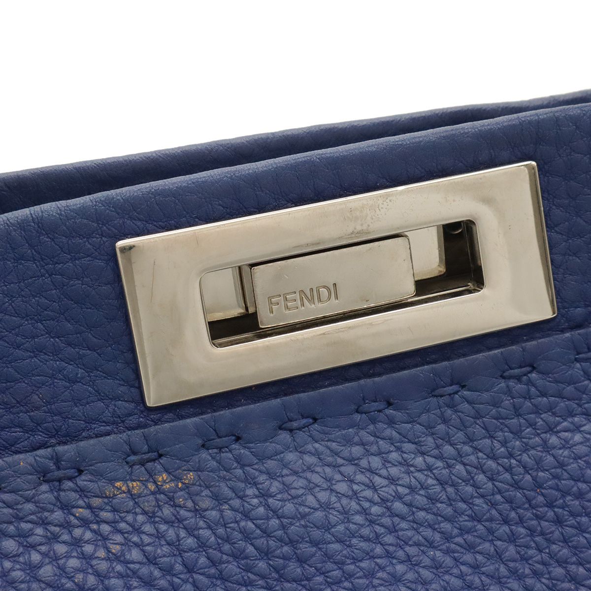 Fendi Selleria Peekaboo Regular Tote 2-Way Shoulder Bag Leather Blue Silver — view 5