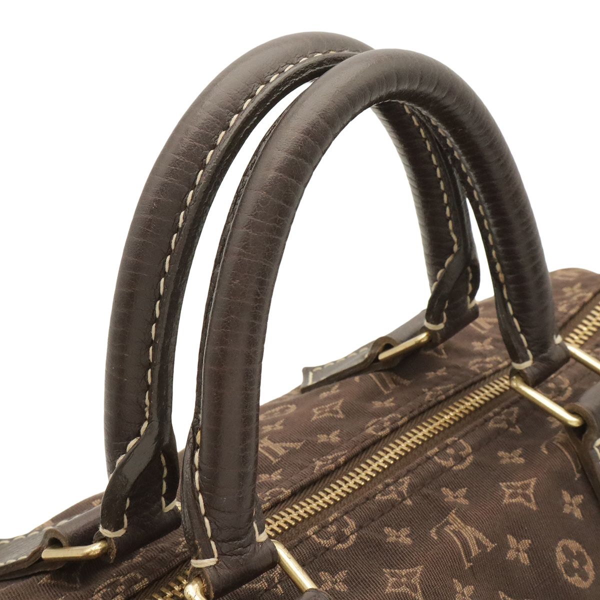 Louis Vuitton Monogram Mini Lin Speedy 30 Mini Boston Bag Canvas Ebene Brown — view 4