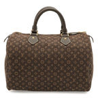 Louis Vuitton Monogram Mini Lin Speedy 30 Mini Boston Bag Canvas Ebene Brown
