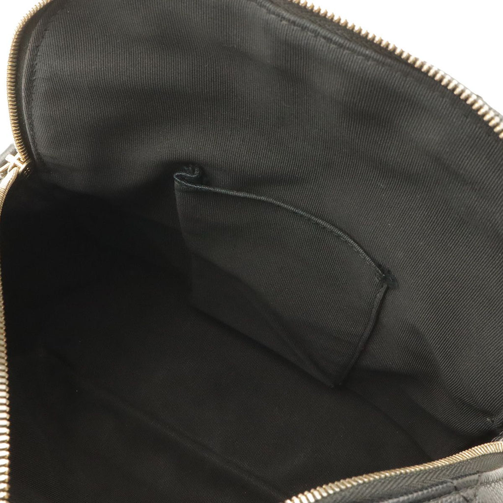 Chanel Quilted CC Logo Chain Backpack Mini Caviar Leather Black Gold — view 6