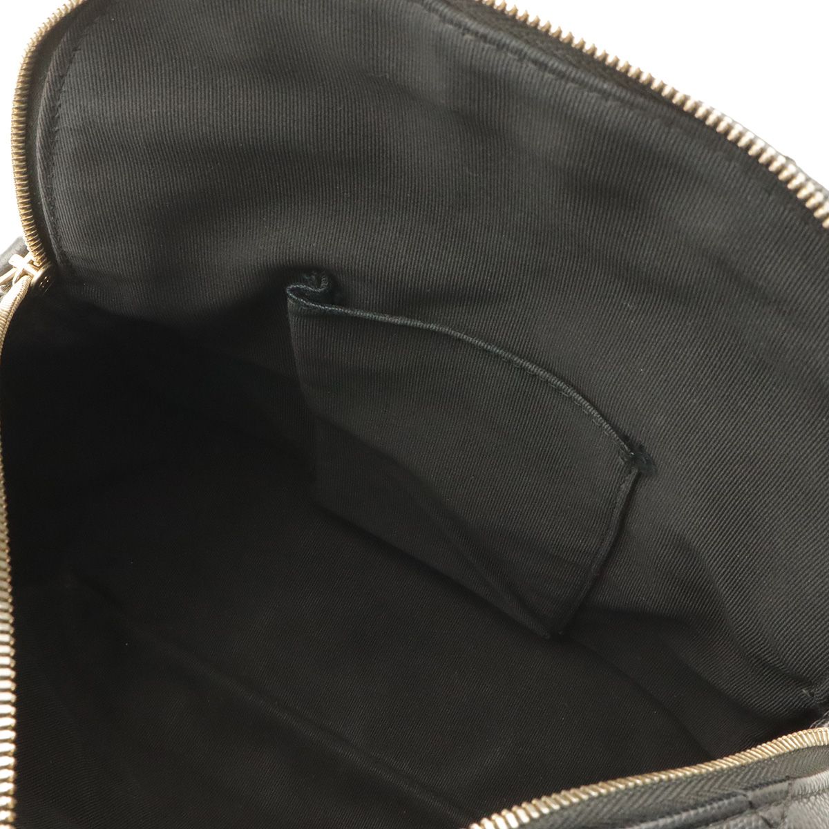 Chanel Quilted CC Logo Chain Backpack Mini Caviar Leather Black Gold — view 6