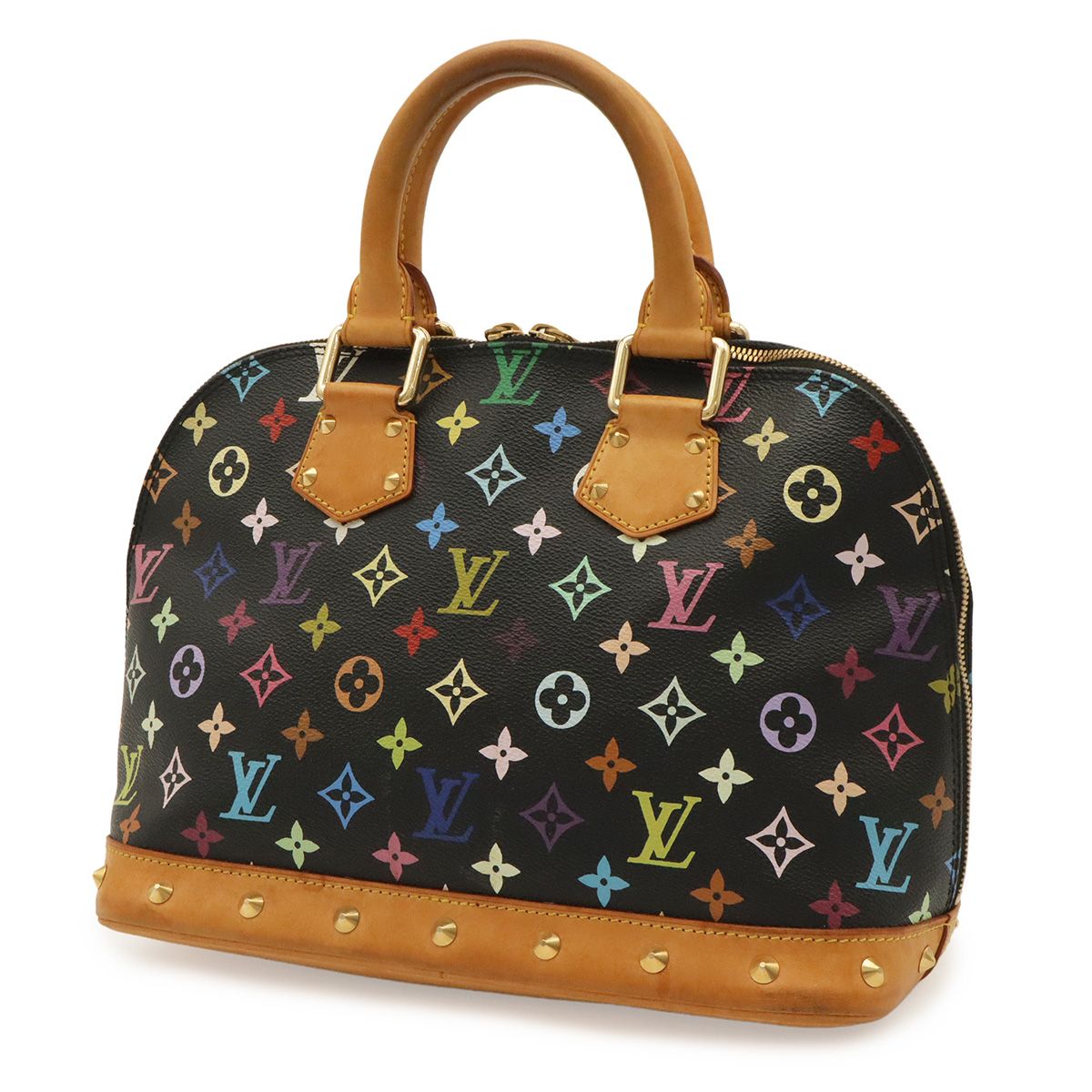 Louis Vuitton Monogram Multicolor Alma Handbag Studs Noir Black — view 2