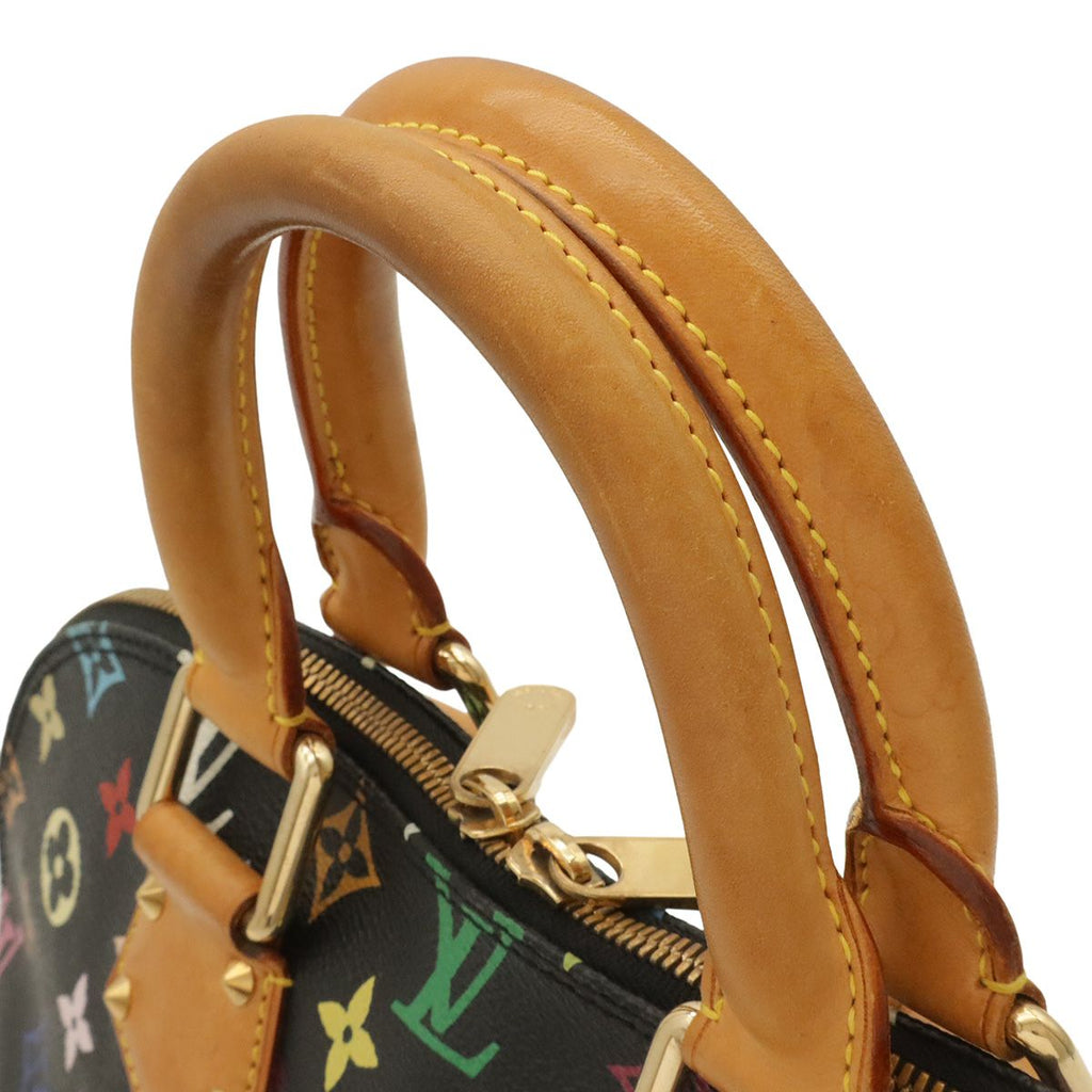 Louis Vuitton Monogram Multicolor Alma Handbag Studs Noir Black — view 4