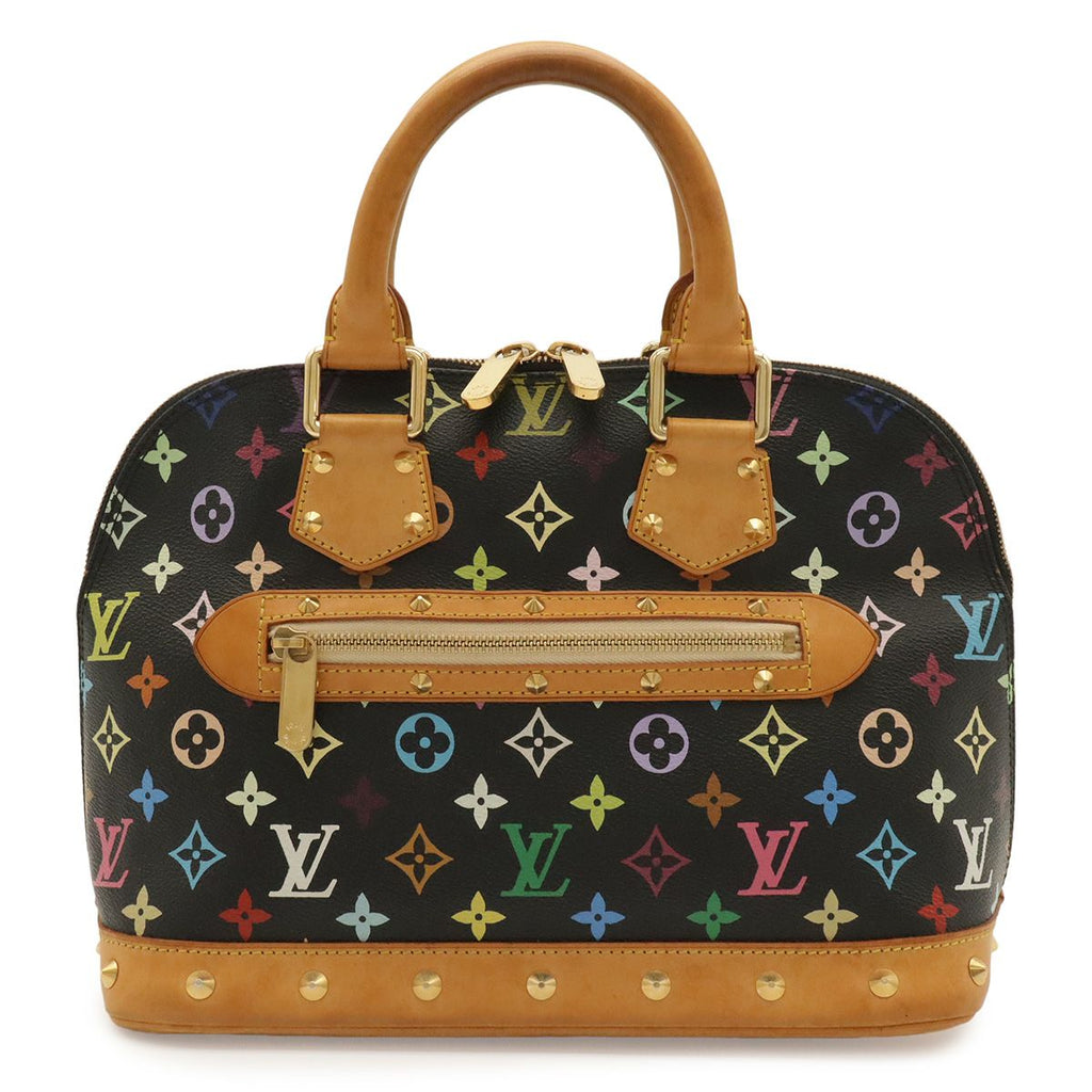 Louis Vuitton Monogram Multicolor Alma Handbag Studs Noir Black