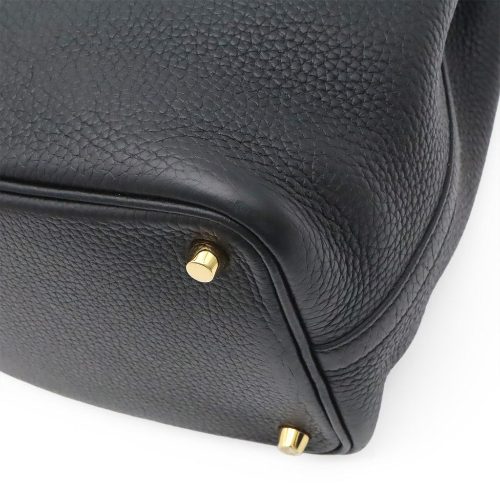 Hermes Picotin Lock PM Mini Bag Tote Taurillon Clemence Leather Black Gold — view 4