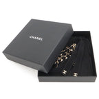 Chanel CC Logo Chain Belt Grosgrain Ribbon Black Gold — view 6