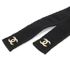 Chanel CC Logo Chain Belt Grosgrain Ribbon Black Gold — view 2