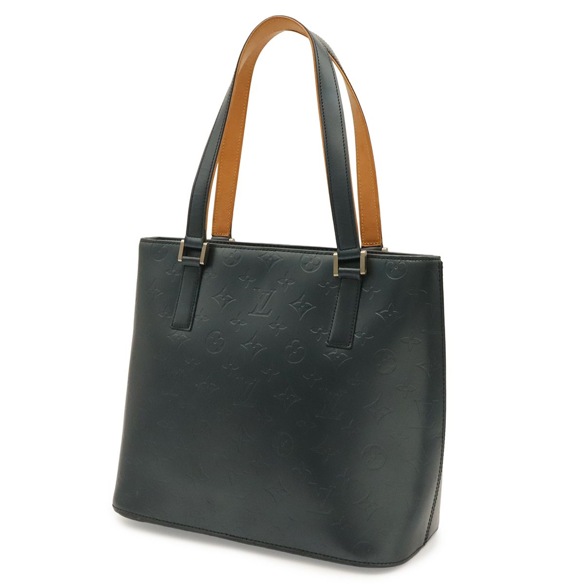 Louis Vuitton Monogram Matt Stockton Tote Shoulder Bag Blue — view 2