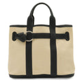 Hermes Petite Ceinture PM Tote Bag Canvas Leather Natural Navy Silver