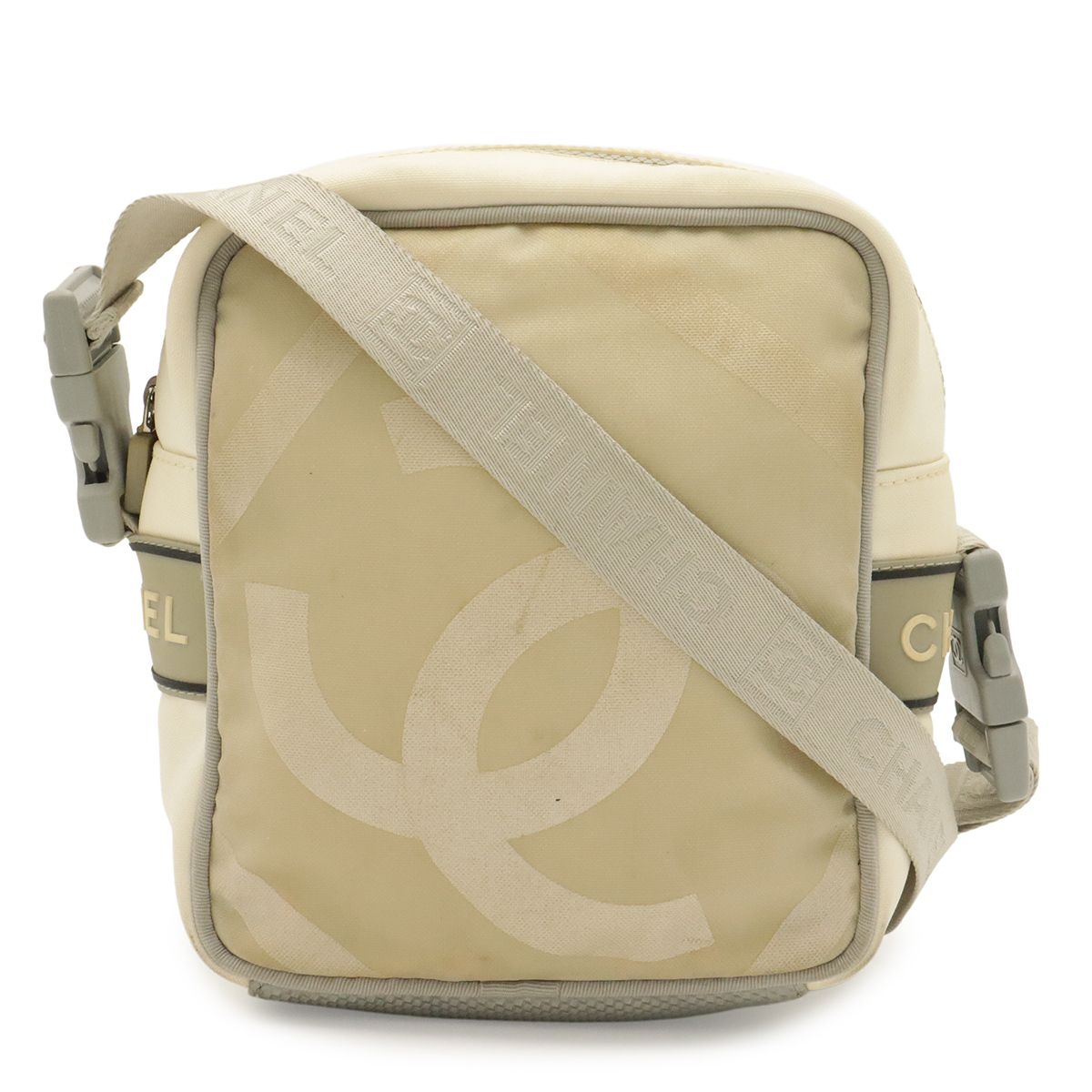 Chanel Sports Line Shoulder Bag Crossbody Pochette CC Logo White