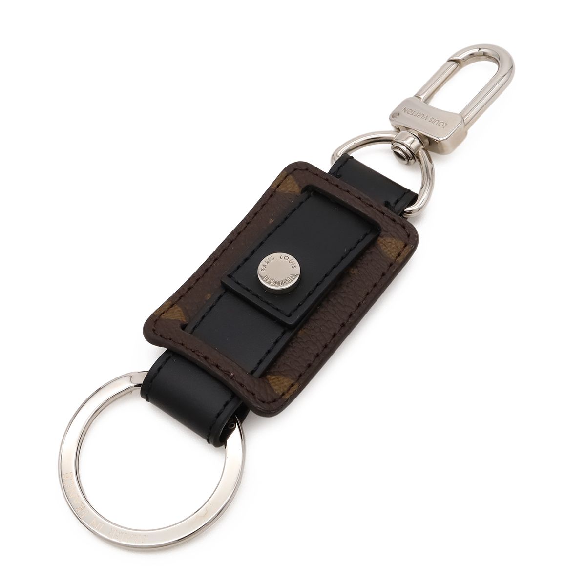 Louis Vuitton Monogram Porte Cles LV Snap Key Holder Key Ring Key Charm Silver — view 2