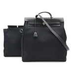 Hermes Herbag MM 2-Way Shoulder Bag Toile Officier Canvas Black
