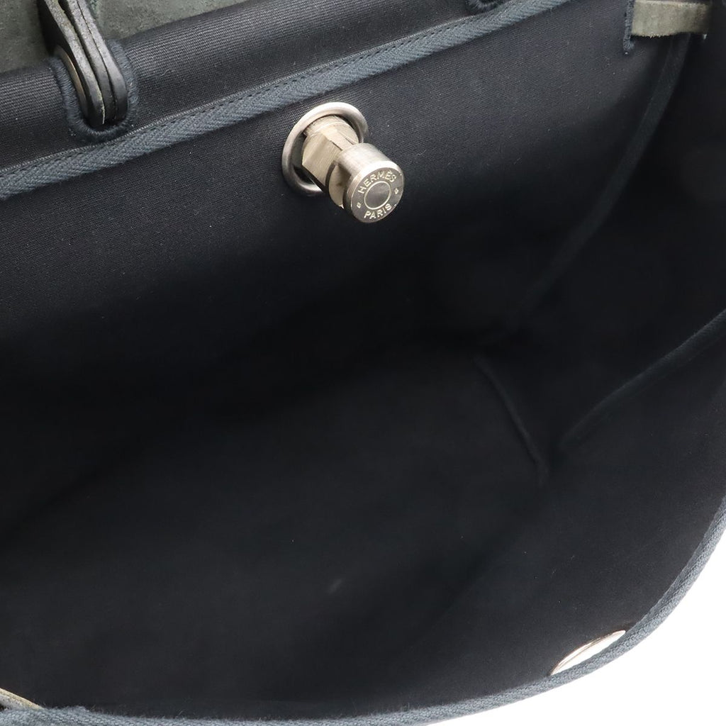 Hermes Herbag MM 2-Way Shoulder Bag Toile Officier Canvas Black — view 5