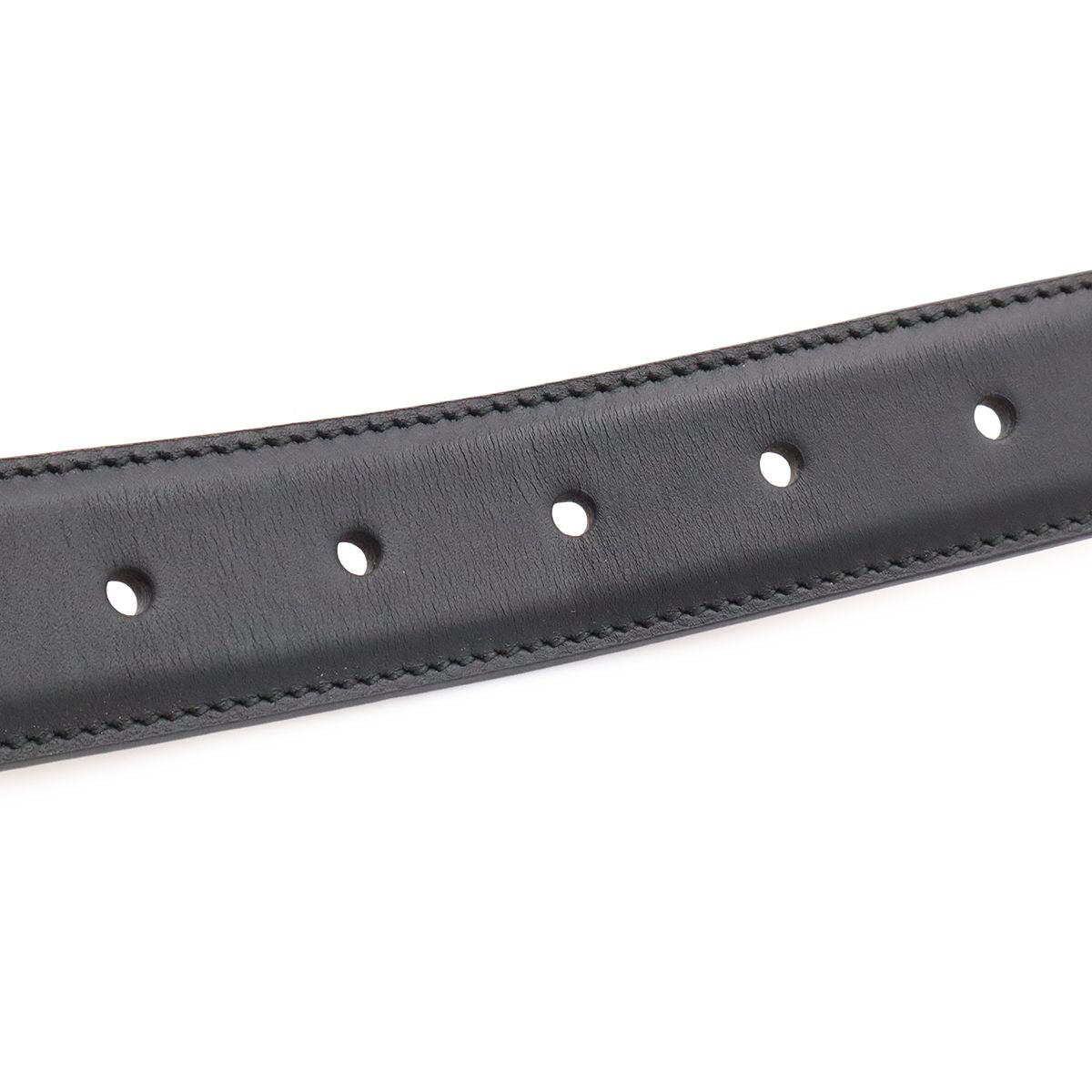Gucci Belt Reversible Square Buckle Leather Black Silver — view 6