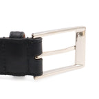 Gucci Belt Reversible Square Buckle Leather Black Silver — view 4