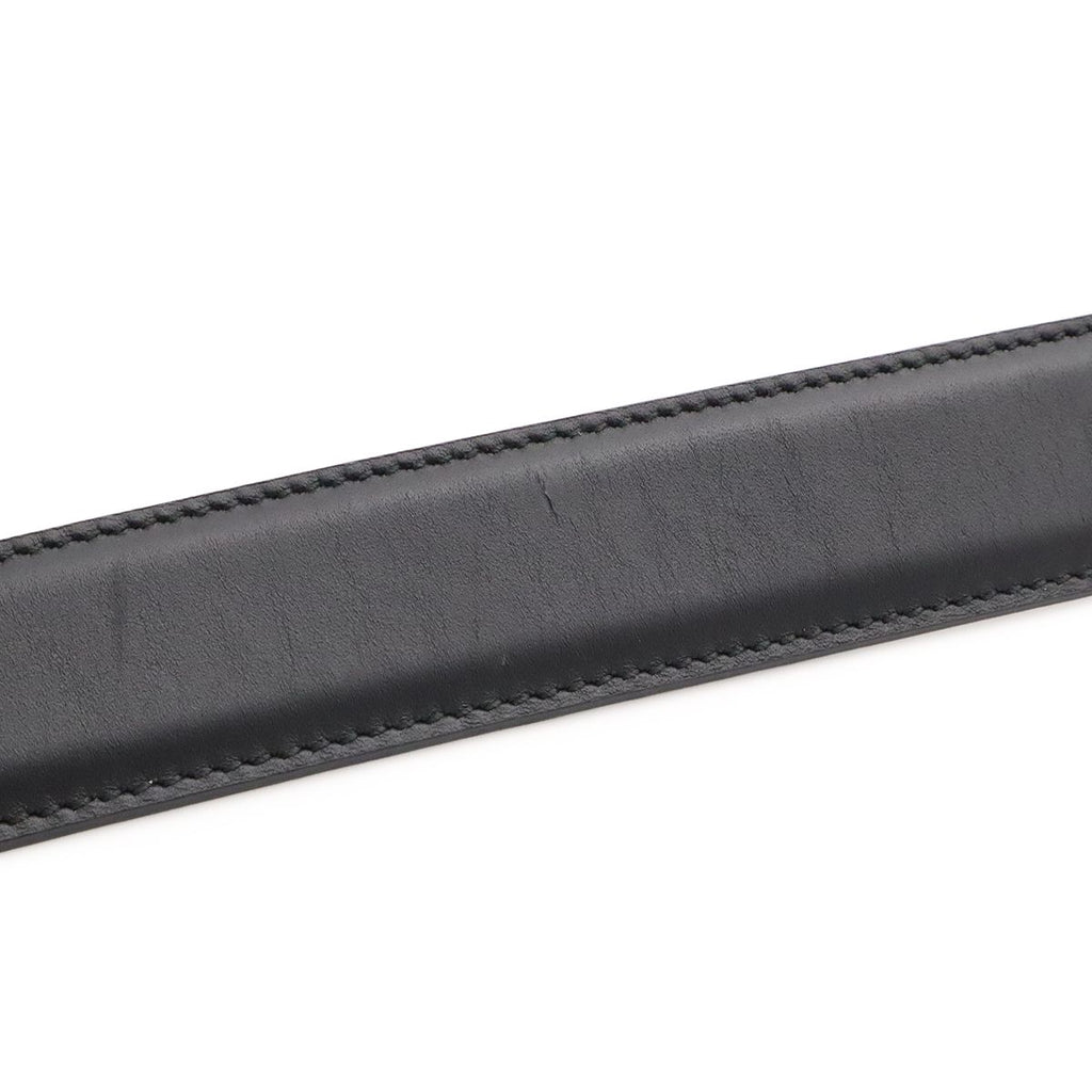 Gucci Belt Reversible Square Buckle Leather Black Silver — view 5