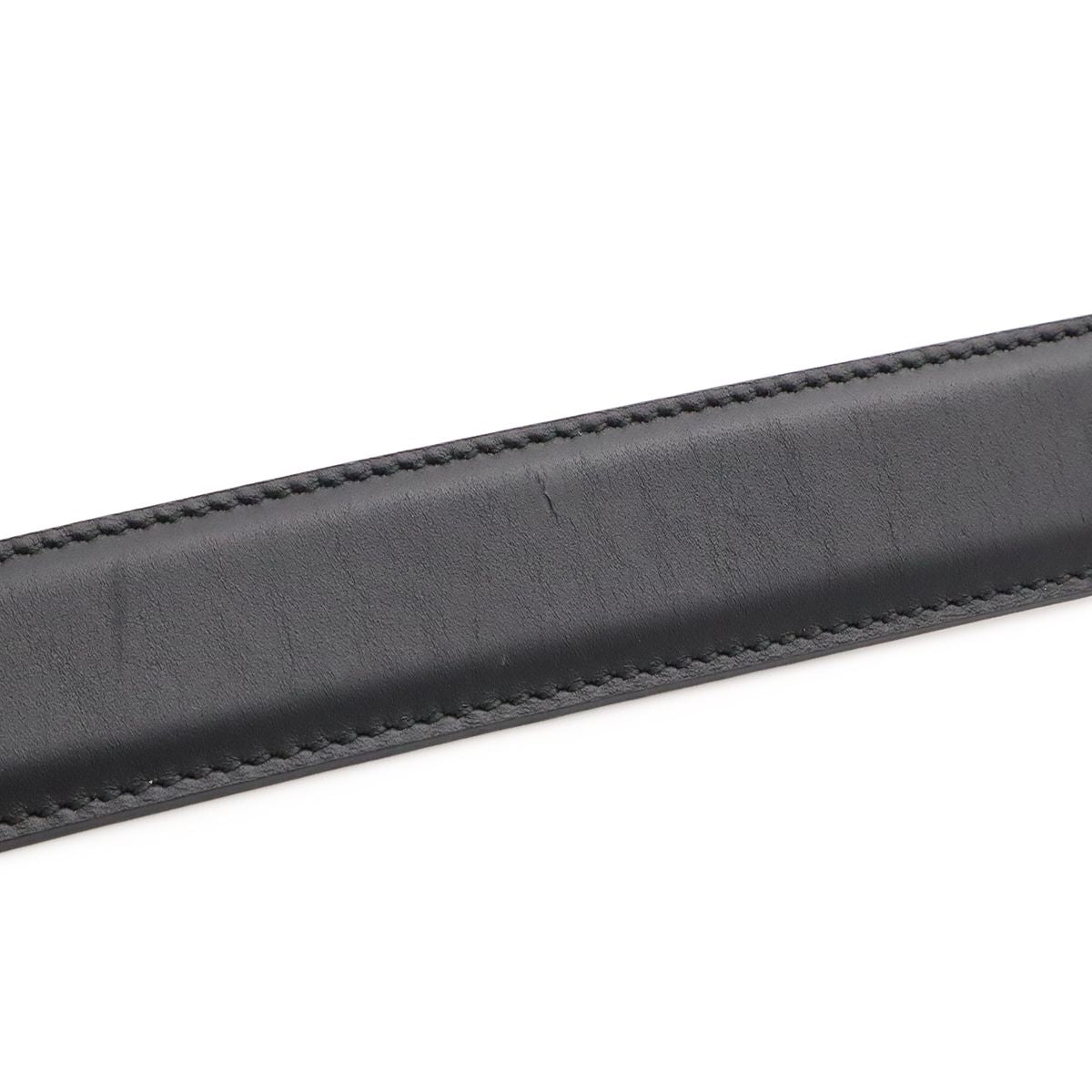 Gucci Belt Reversible Square Buckle Leather Black Silver — view 5