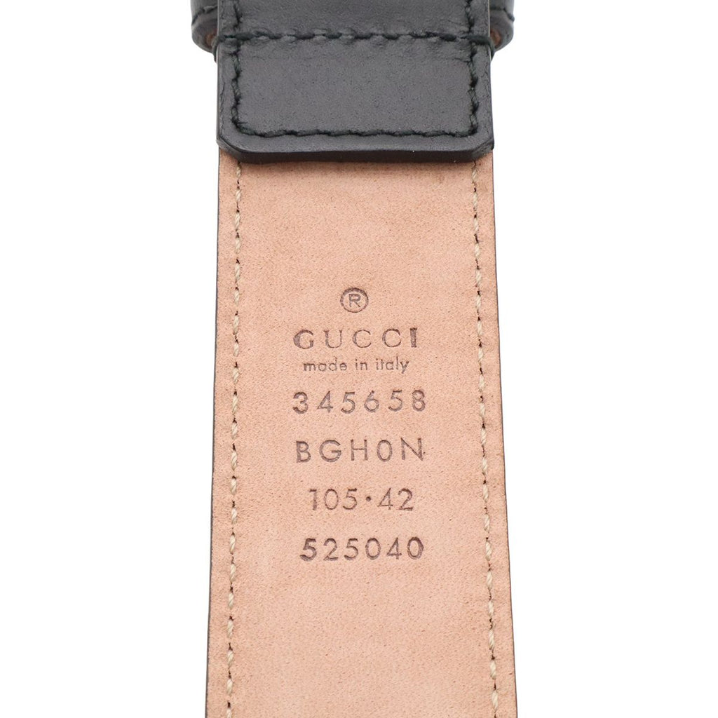 Gucci Belt Reversible Square Buckle Leather Black Silver — view 8