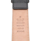Gucci Belt Reversible Square Buckle Leather Black Silver — view 8