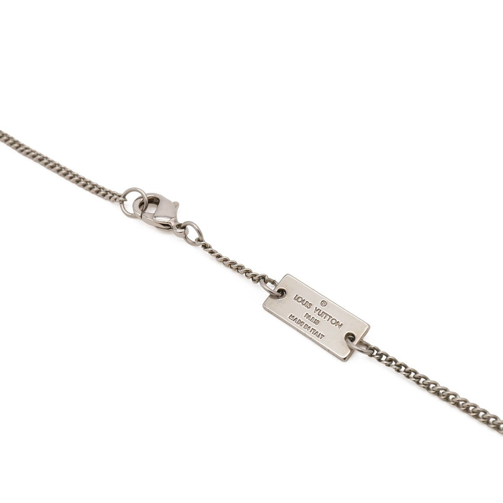 Louis Vuitton Ring Necklace Monogram Pendant Logo Charm Metal Silver — view 6