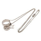 Louis Vuitton Ring Necklace Monogram Pendant Logo Charm Metal Silver — view 2