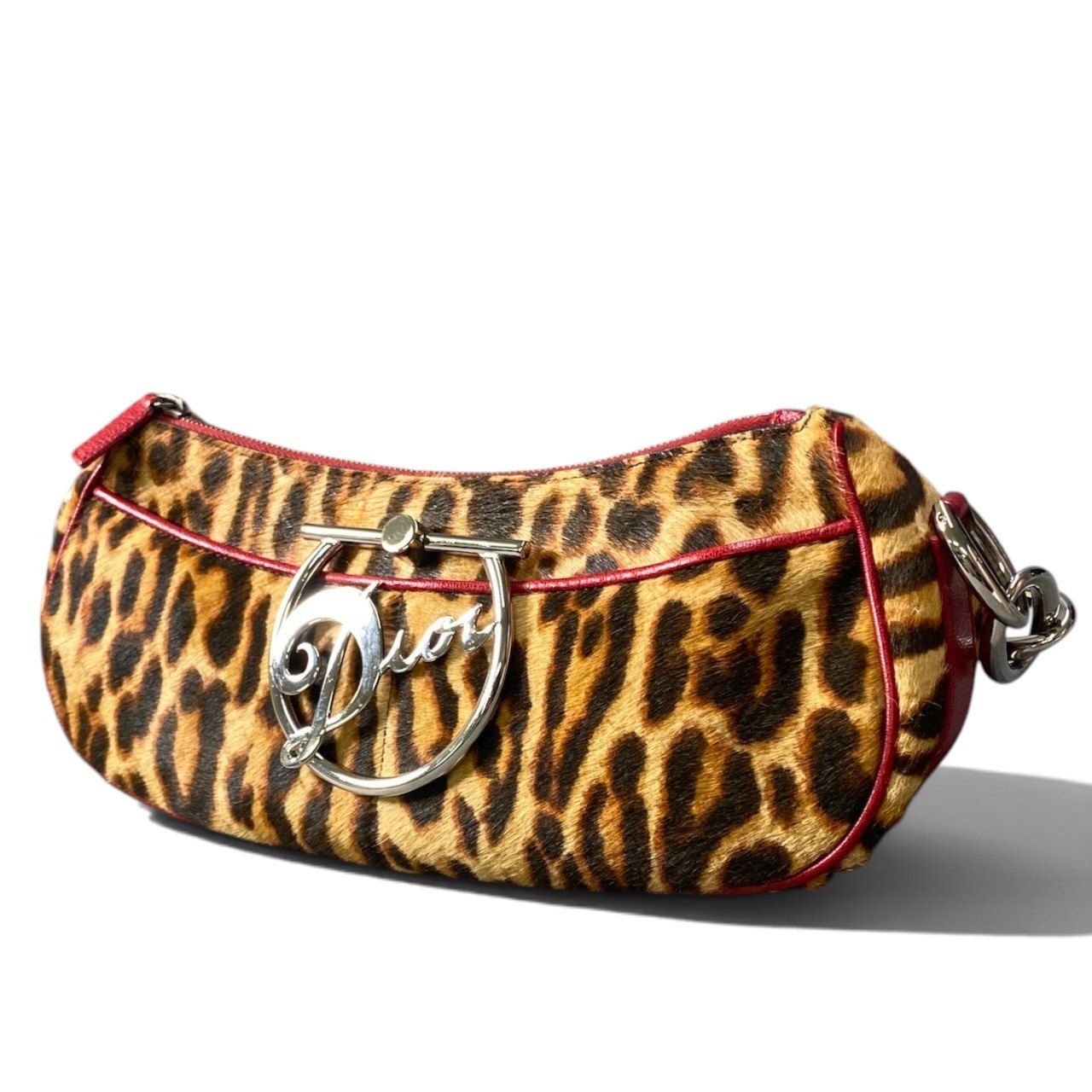 Dior Diva Leopard Pony Hair Bag Brown Red Calf Leather — view 2