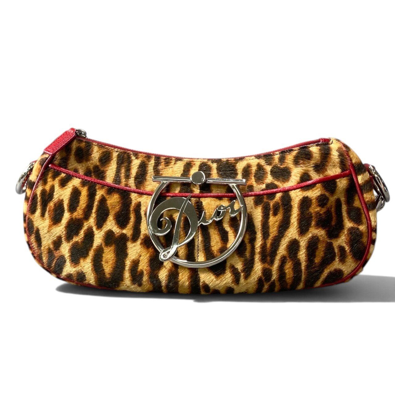 Dior Diva Leopard Pony Hair Bag Brown Red Calf Leather — view 3