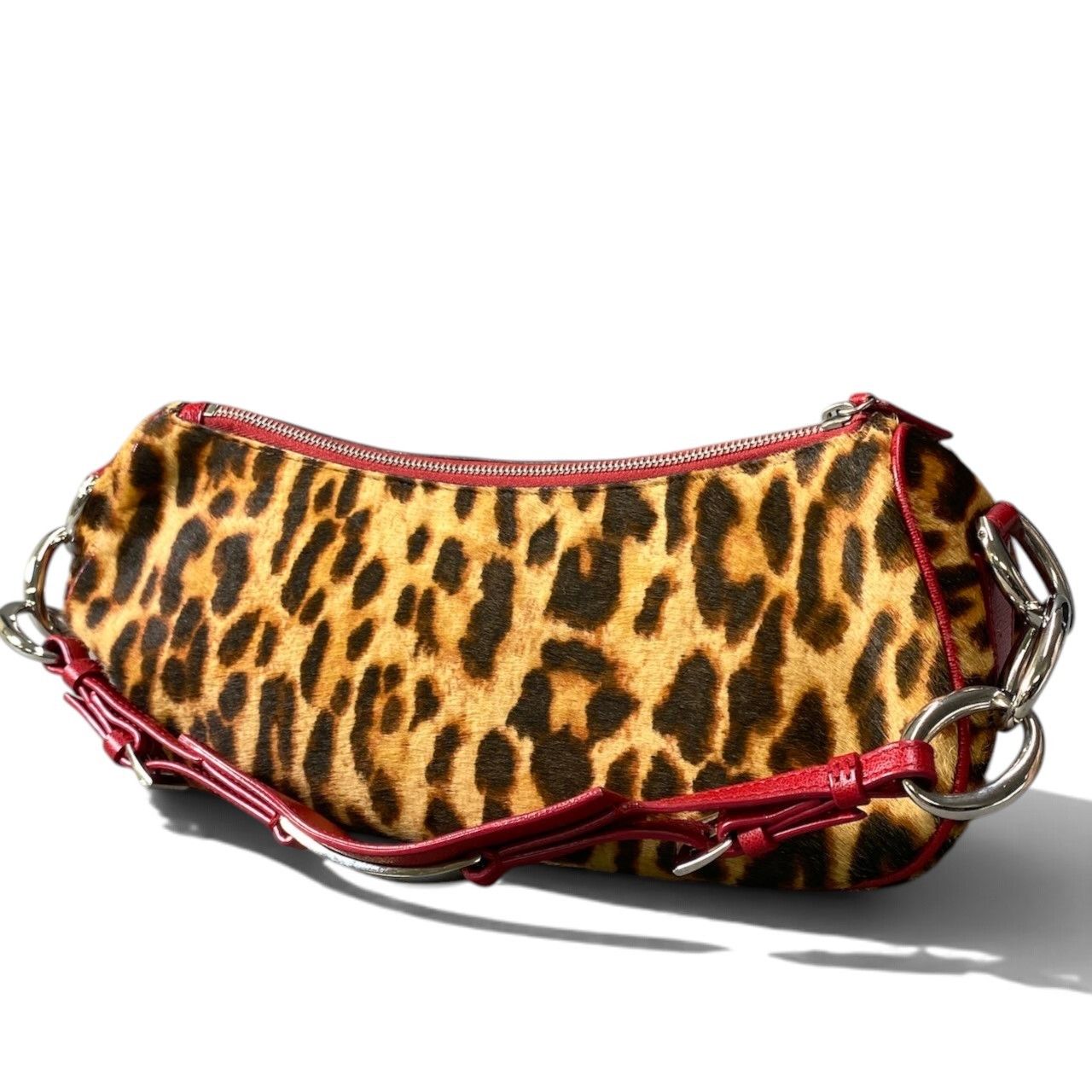 Dior Diva Leopard Pony Hair Bag Brown Red Calf Leather — view 5