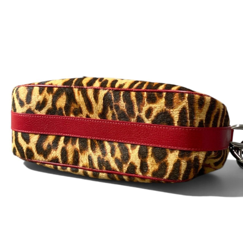 Dior Diva Leopard Pony Hair Bag Brown Red Calf Leather — view 6
