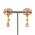Chanel Cruise CC Logo Earrings Beige Pink