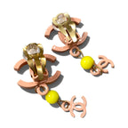 Chanel Cruise CC Logo Earrings Beige Pink — view 4