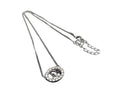 Dior Necklace Logo Silver Metal Rhinestone