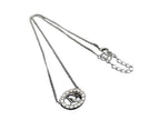 Dior Necklace Logo Silver Metal Rhinestone