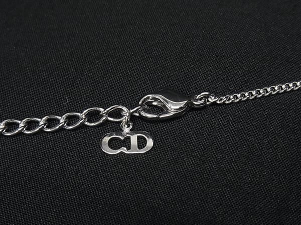 Dior Necklace Logo Silver Metal Rhinestone — view 3