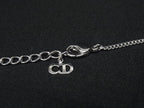 Dior Necklace Logo Silver Metal Rhinestone — view 3