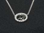 Dior Necklace Logo Silver Metal Rhinestone — view 2