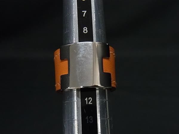Hermes Ring Lurie Orange Silver Swift Metal — view 4