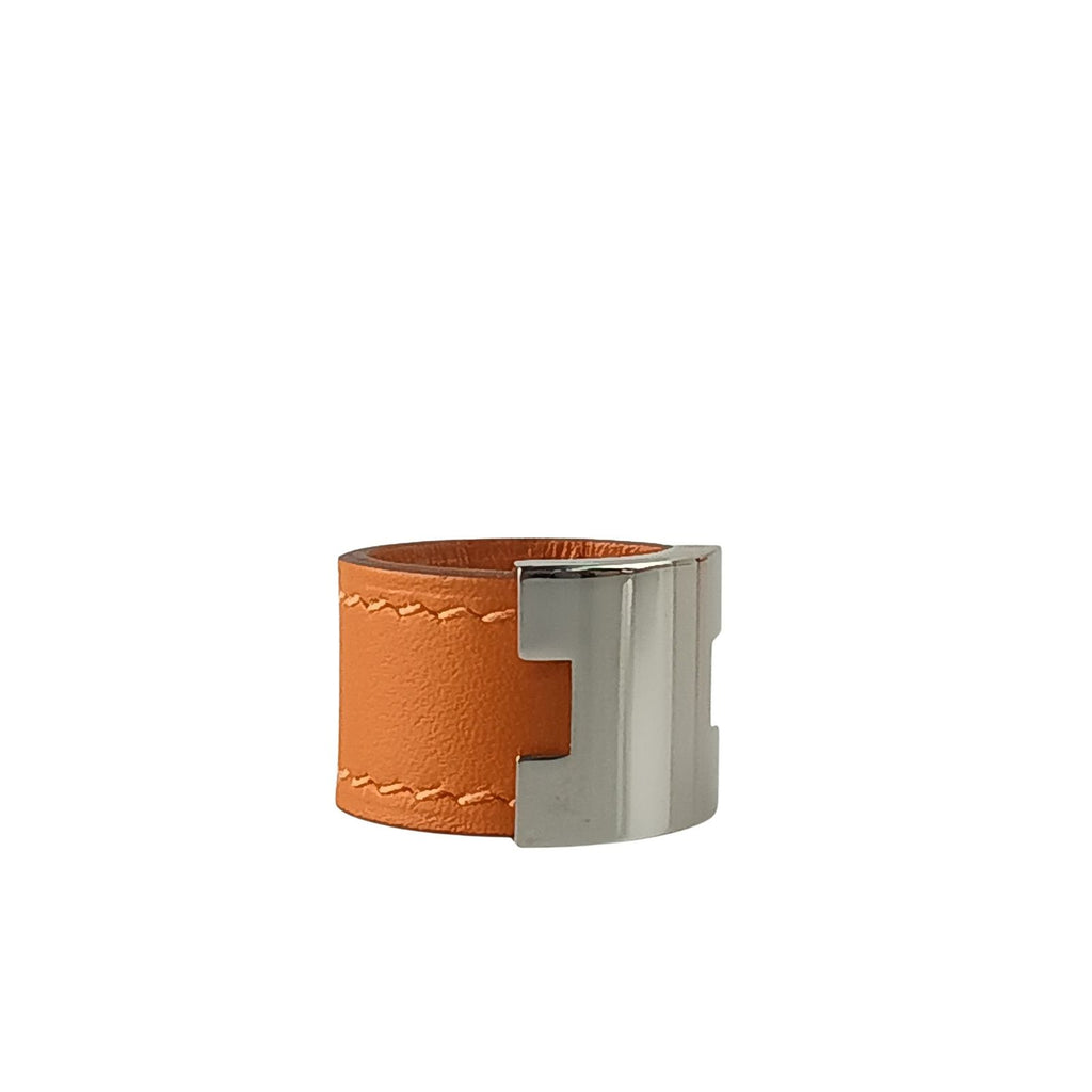Hermes Ring Lurie Orange Silver Swift Metal — view 2