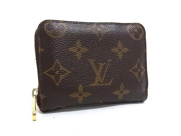 Louis Vuitton Monogram Zippy Coin Purse Brown Leather Gold