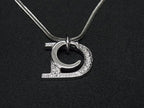Dior Necklace CD Logo Silver Metal Rhinestone — view 2