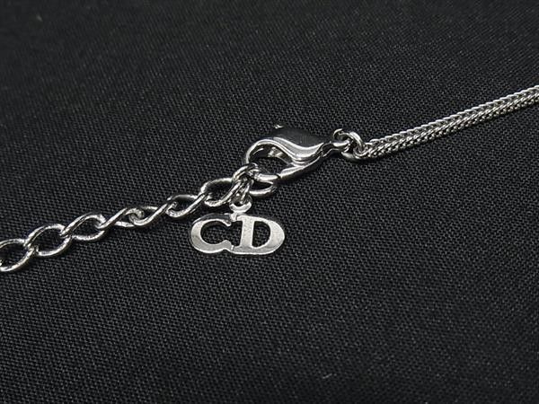 Dior Necklace CD Logo Silver Metal Rhinestone — view 3