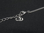 Dior Necklace CD Logo Silver Metal Rhinestone — view 3