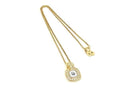 Dior Necklace Square Logo Gold Silver Metal Rhinestone Vintage