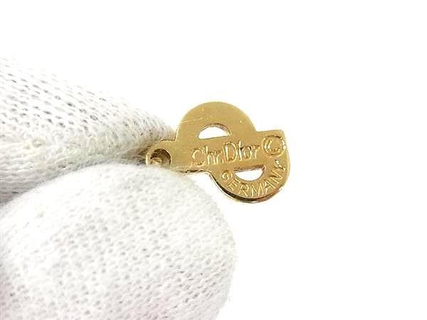 Dior Necklace Square Logo Gold Silver Metal Rhinestone Vintage — view 4
