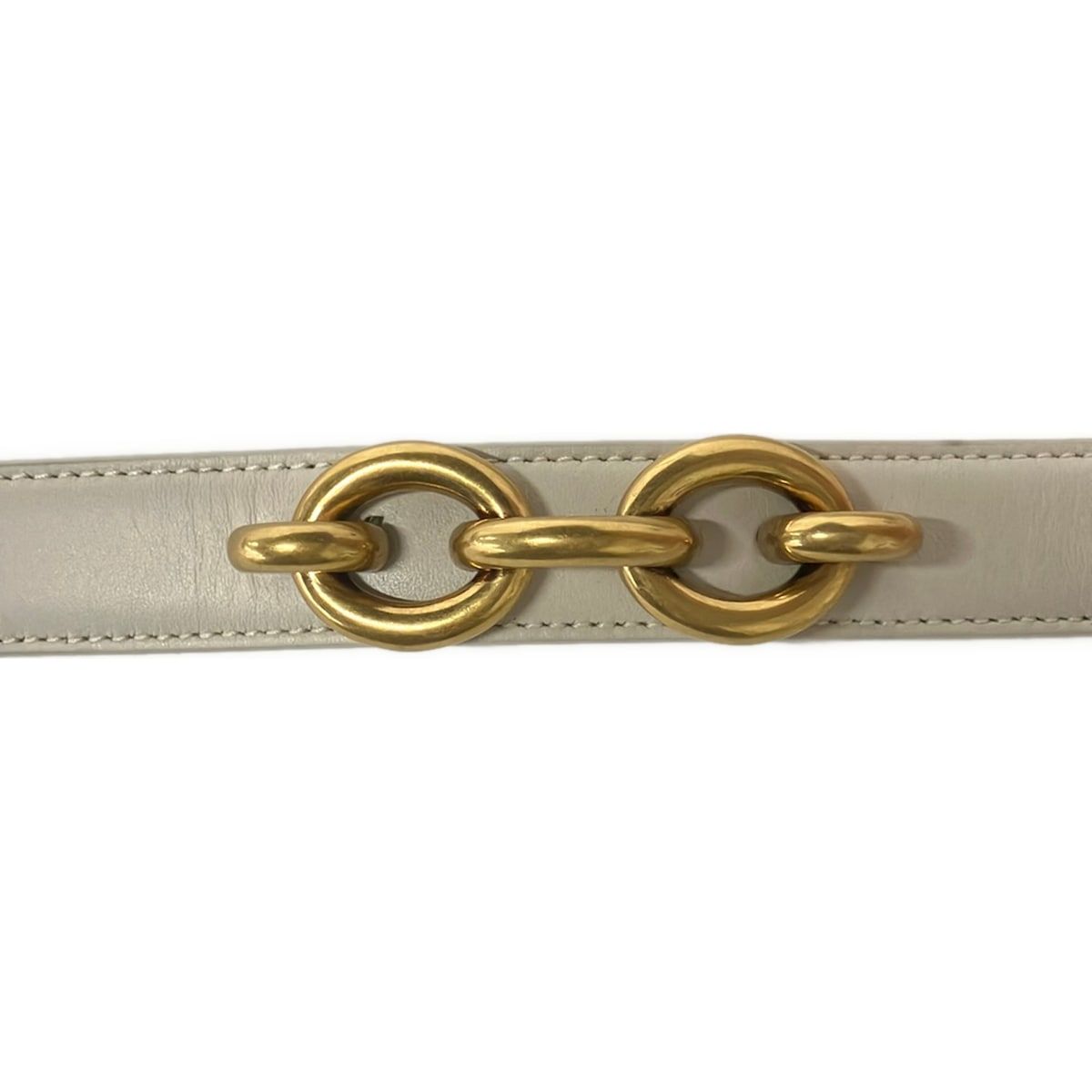 Saint Laurent Paris Belt Maillon White Gold Leather — view 3