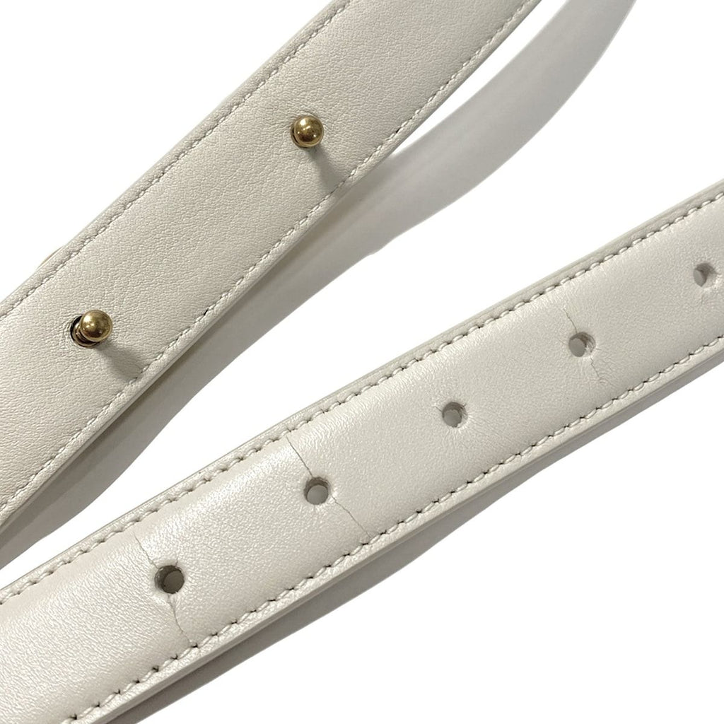 Saint Laurent Paris Belt Maillon White Gold Leather — view 7