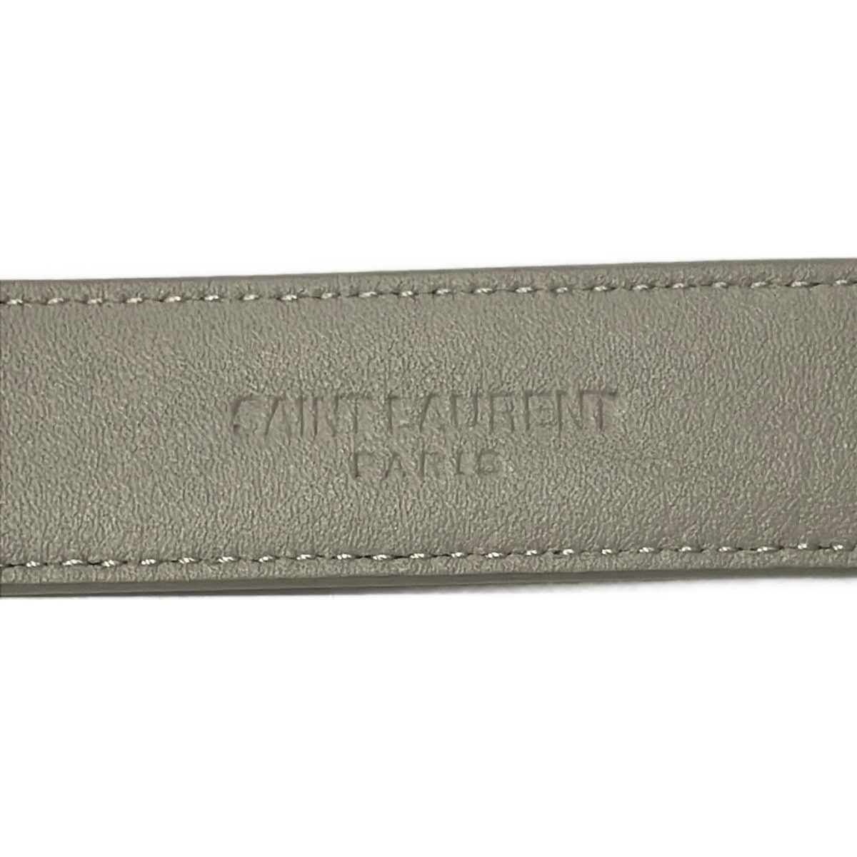 Saint Laurent Paris Belt Maillon White Gold Leather — view 4