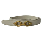 Saint Laurent Paris Belt Maillon White Gold Leather